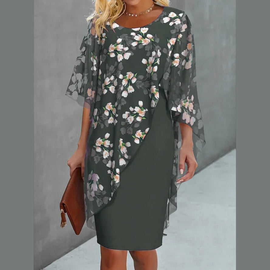 Lysiane | Robe en chiffon fleuri pour femme