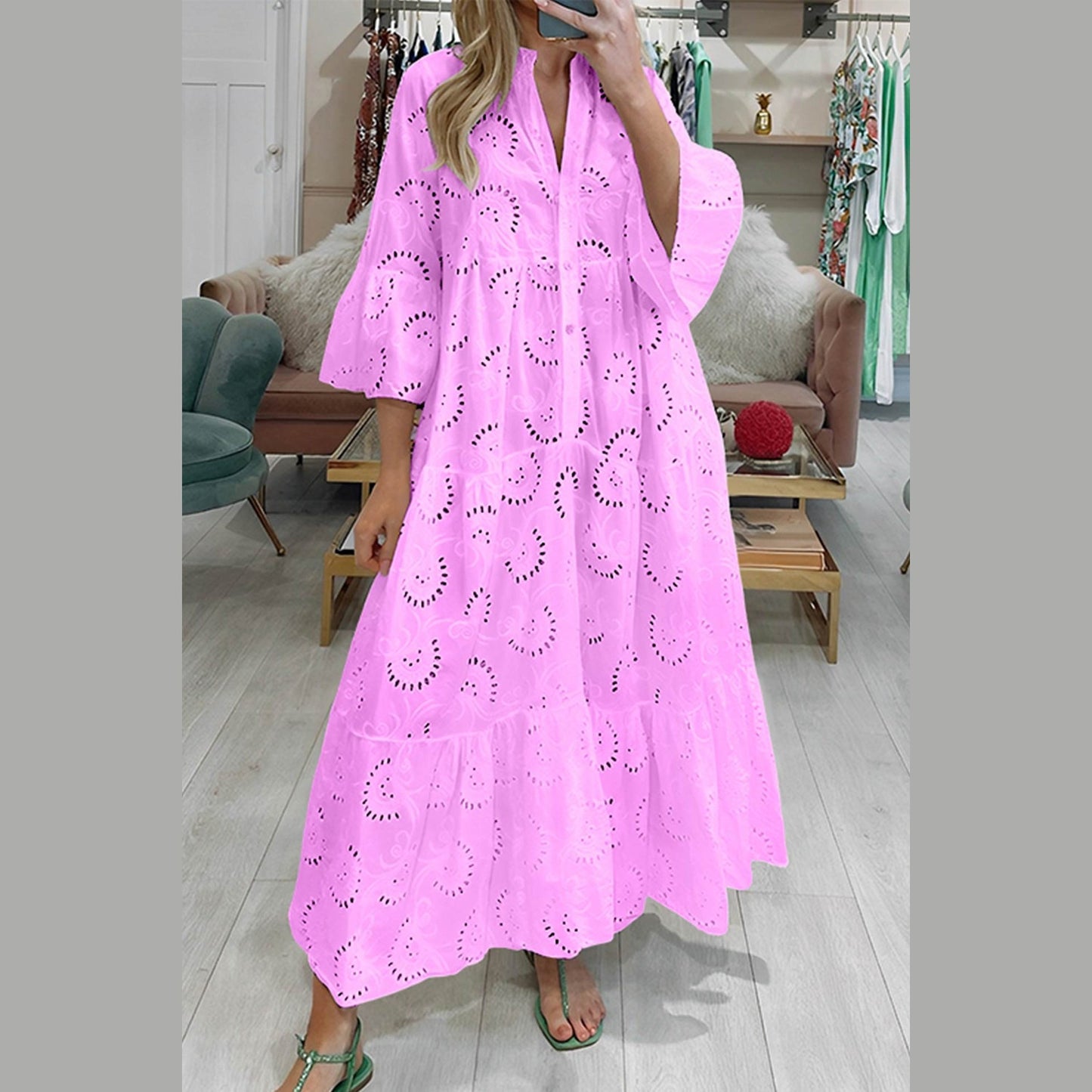 Finnley | Robe Maxi Bohème Brodée pour Femme