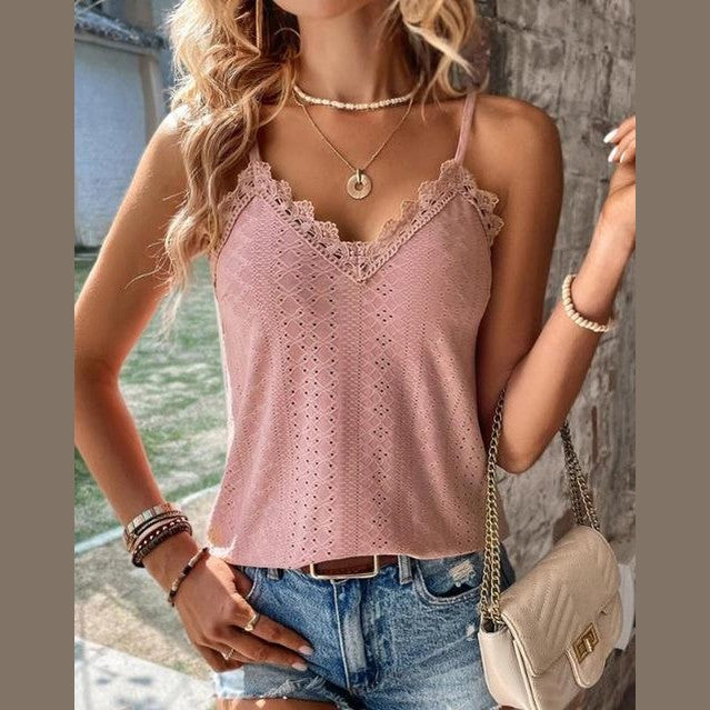Izabelle | Haut en dentelle délicate avec bords festonnés pour femmes