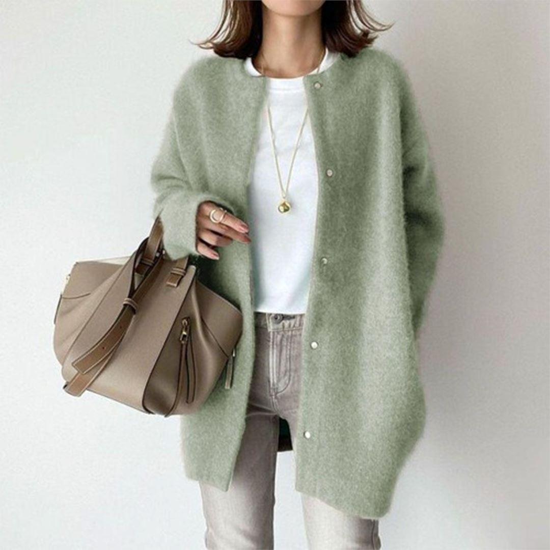 Cardigan Sophistiqué Amelia Essentielle Vert XS