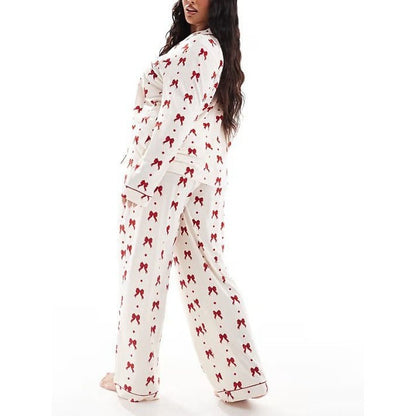 Ensemble Pyjama Femme à Motifs Nœud Rouge
