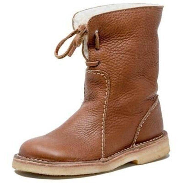 THE KONF™ | BOTTES IMPERMÉABLES EN CUIR POLAIRE AVEC DOUBLURE EN LAINE Essentielle Marron 35 